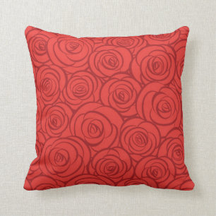 Abstract Red Roses Background Throw Pillow