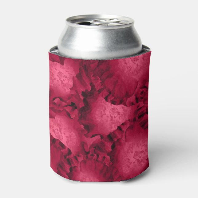 Abstract red roses poppy flowers floral romantic V Can Cooler (Can Front)