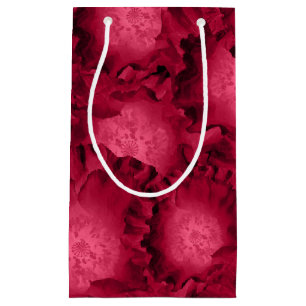 Abstract red roses poppy flowers floral romantic V Small Gift Bag