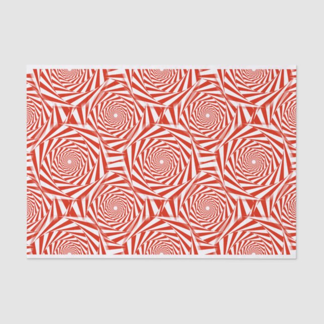 Abstract Red Roses Repeating Pattern Tissue Paper (Front)