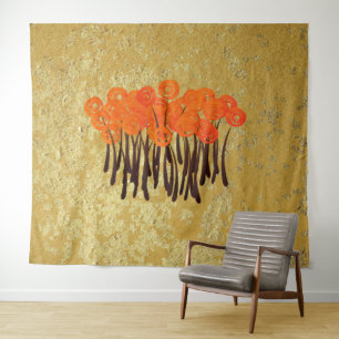 Abstract Red Roses Tapestry