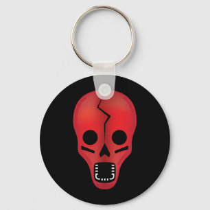 Abstract Red Skull Keychain