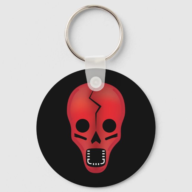 Abstract Red Skull Keychain (Front)