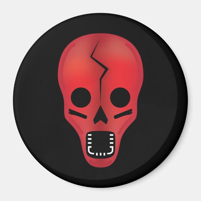 Abstract Red Skull Magnet (Front)