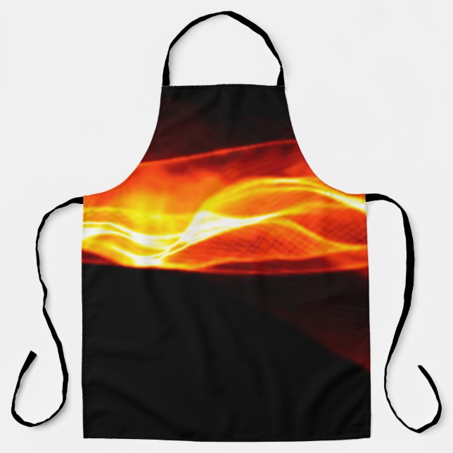 Abstract red smoke Fire over black background. Wav Apron (Front)