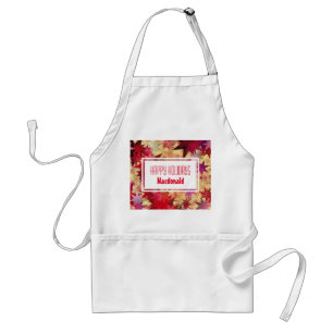 Abstract Red Stars HAPPY HOLIDAYS Personalized Standard Apron
