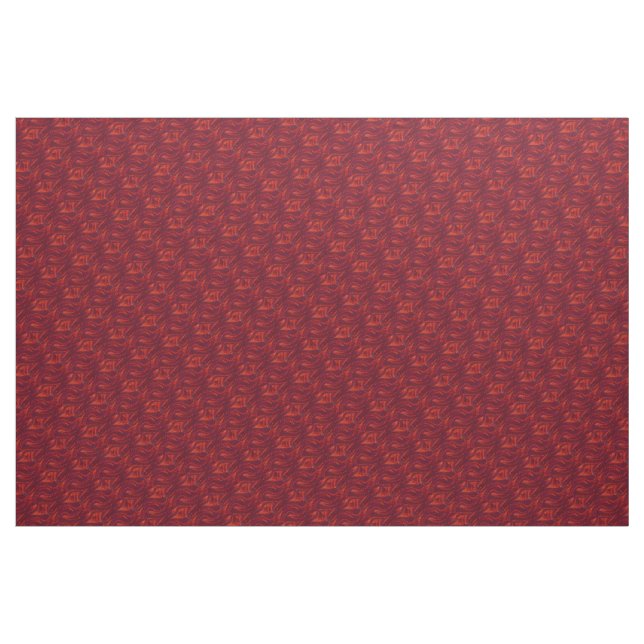 Abstract Red Swirl Pattern Fabric (Yard)