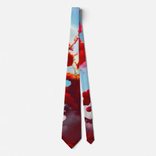 Abstract red trees tie