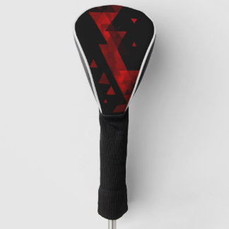 Abstract Red Triangle Pattern on Black – Modern Golf Head Cover