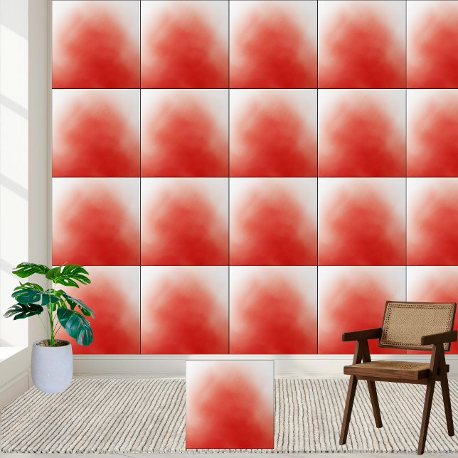 Abstract Red Watercolor Wash Ceramic Tile (Abstract Red Watercolor Wash Ceramic Tile)