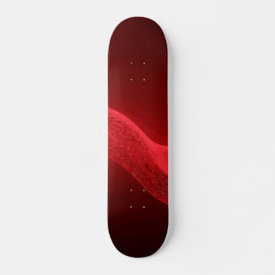 Abstract Red Wave on Dark Red Gradient Design Skateboard