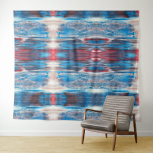 Abstract Red White and Blue Blends Wall Tapestry