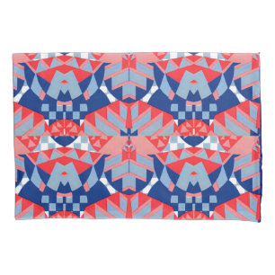 abstract red white and blue print no. 1 pillowcase