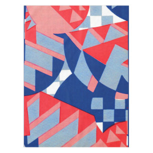 abstract red white and blue print no. 1 tablecloth