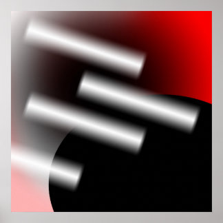 Abstract Red with Rays of Light AP0005 Poster