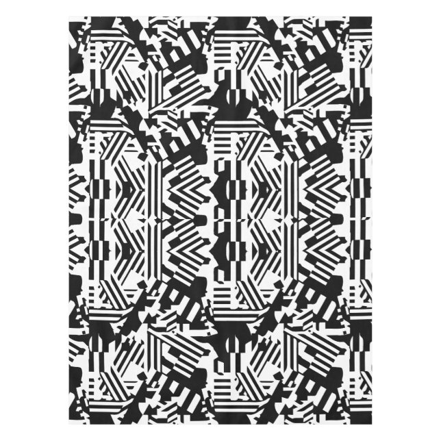 Abstract Reflections: Lines, Cubes, and Monochrome Tablecloth (Front)