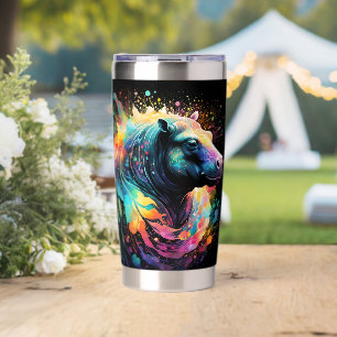 Abstract Reflections: The Painted Hippo, Insulated Tumbler