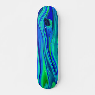 Abstract regenbogen in grün lila blau skateboard