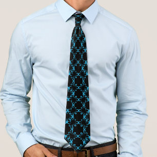 Abstract Repeat Pattern Geometric Eclipse Line Art Tie