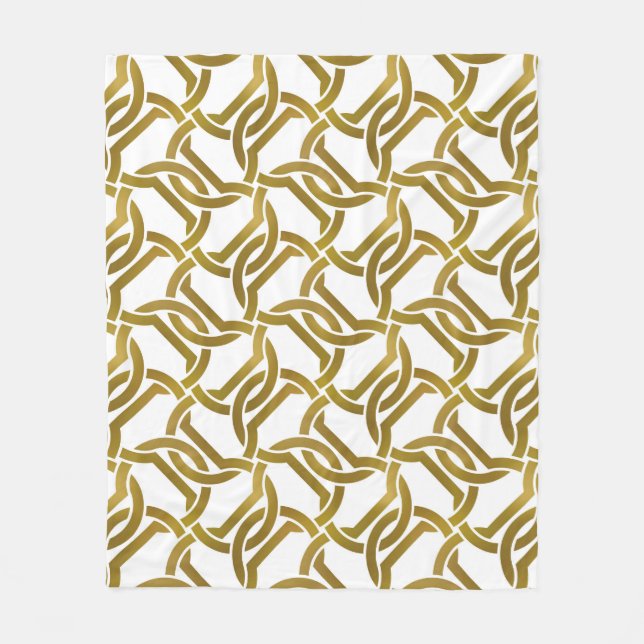 Abstract repeatable background of golden twisted s fleece blanket (Front)