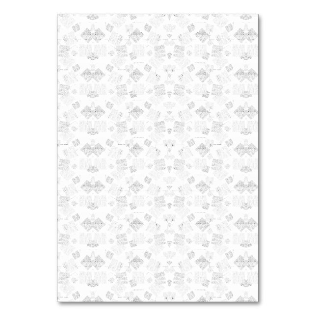 Abstract repeating pattern of stylized shapes in l table number (Front)