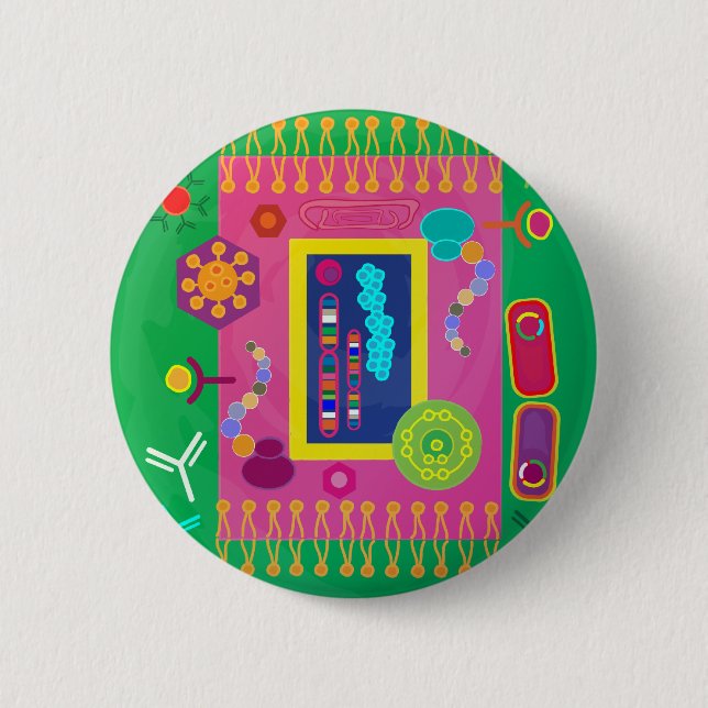 Abstract Representation of the Cell Matisse Style 2 Inch Round Button (Front)