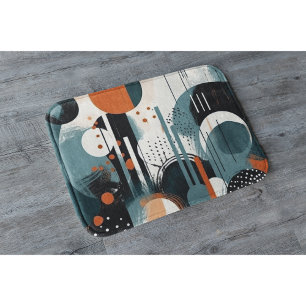 Abstract Retro Art, customizable Bath Mat