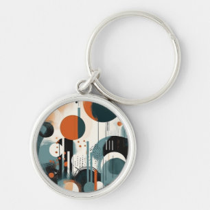 Abstract Retro Art, customizable Keychain
