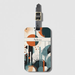Abstract Retro Art, customizable Luggage Tag