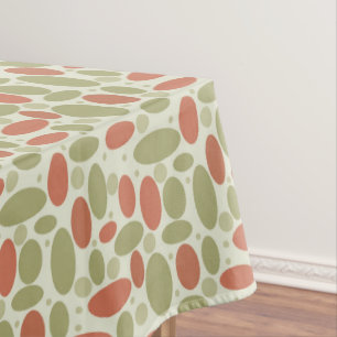 Abstract retro brown beige green sea pebbles stone tablecloth