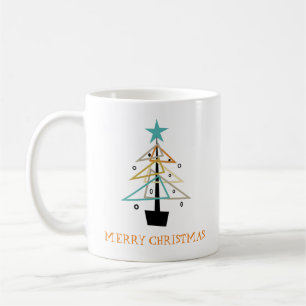 Abstract Retro Christmas Tree Mid Century Holiday Coffee Mug