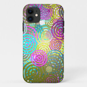 Abstract Retro circle pattern iPhone 11 Case