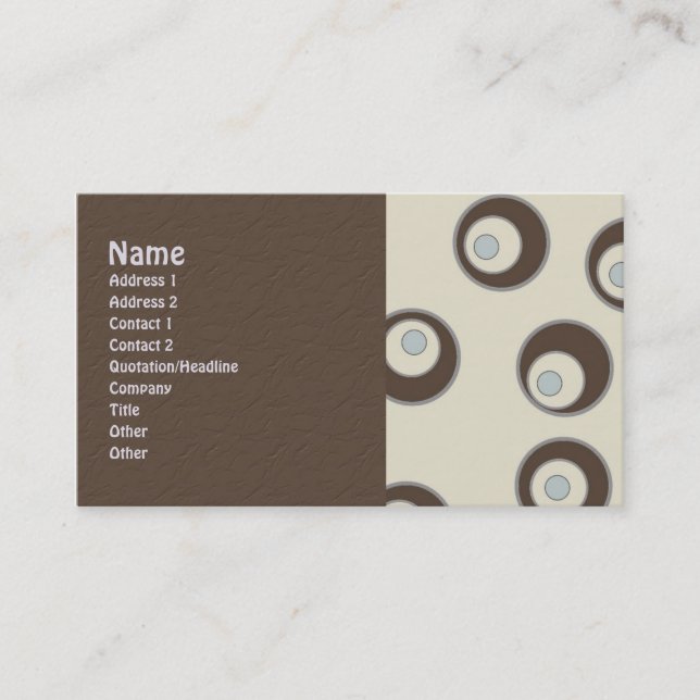 Abstract Retro Circles Business Cards (Front)