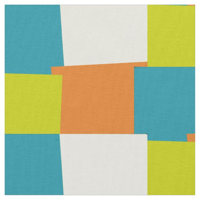 Abstract Retro Colour Geometric Pattern #10 Fabric (Close Up)