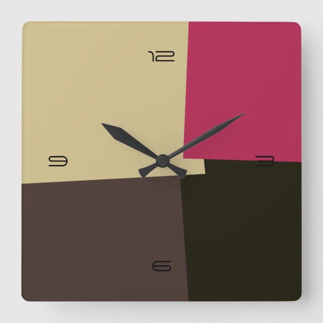 Abstract Retro Colour Geometric Pattern #2 Square Wall Clock (Front)