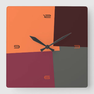 Abstract Retro Colour Geometric Pattern #5 Square Wall Clock