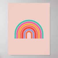 Abstract Retro Colourful Rainbow