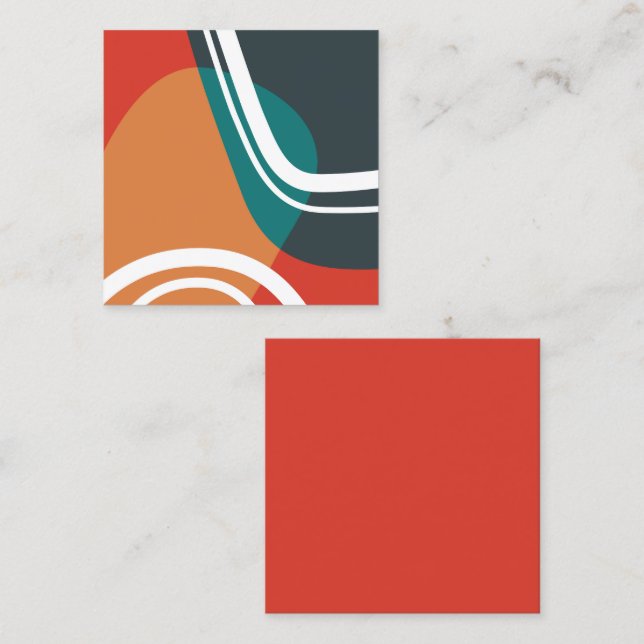 Abstract retro colours artwork square business card (Front/Back)