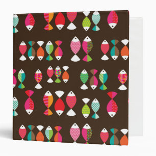 Abstract retro fish underwater pattern 2 binder