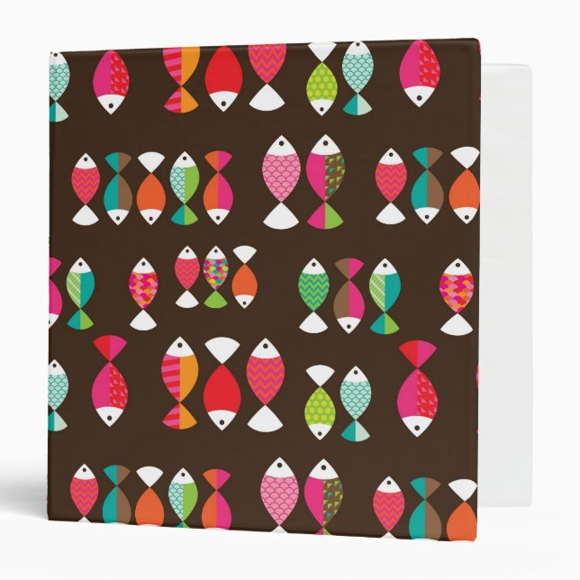 Abstract retro fish underwater pattern 2 binder (Front/Inside)