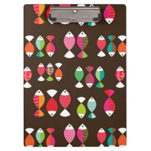 Abstract retro fish underwater pattern 2 clipboard