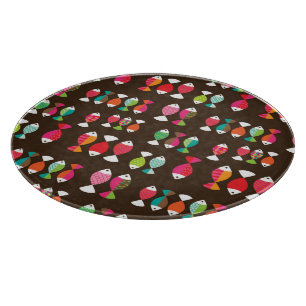 Abstract retro fish underwater pattern 2 cutting board