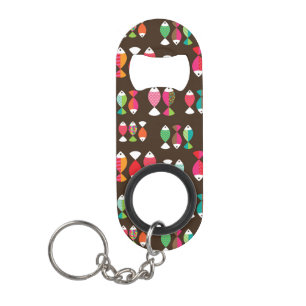 Abstract retro fish underwater pattern 2 mini bottle opener