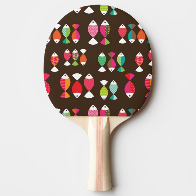Abstract retro fish underwater pattern 2 ping pong paddle (Front)