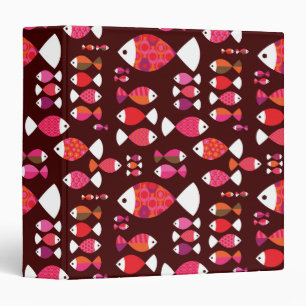 Abstract retro fish underwater pattern binder