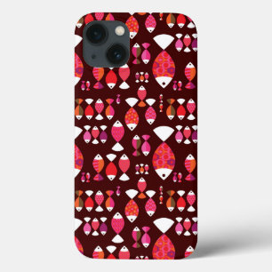 Abstract retro fish underwater pattern iPhone 13 case