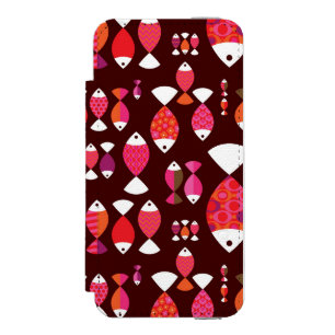 Abstract retro fish underwater pattern incipio watson™ iPhone 5 wallet case
