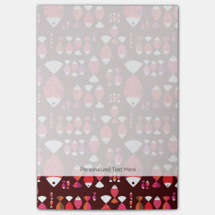 Abstract retro fish underwater pattern post-it notes
