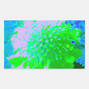 Abstract Retro Flower in Lavender and Lime Green Sticker