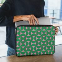 Abstract Retro Forest Green & Pink Geometric